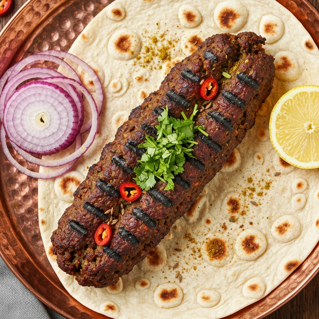 Baharatlı Kuzu Seekh Kebabı