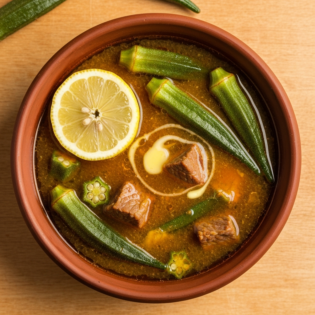 Kuru Bamya Çorbası