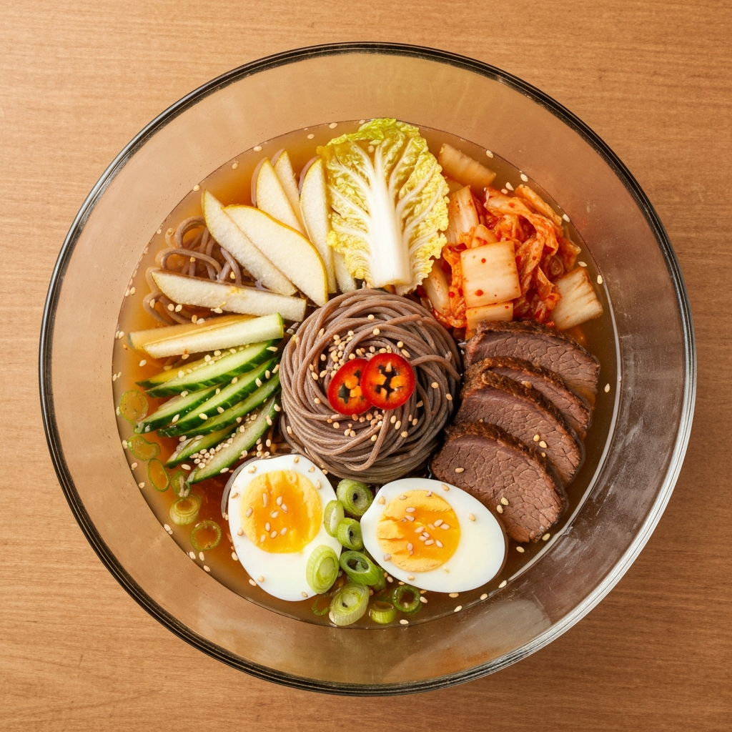 Dongbei Usulü Dana Etli ve Yumurtalı Soğuk Erişte