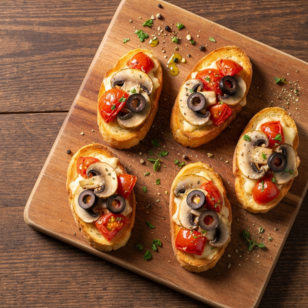 Mantar ve Domatesli İtalyan Bruschetta