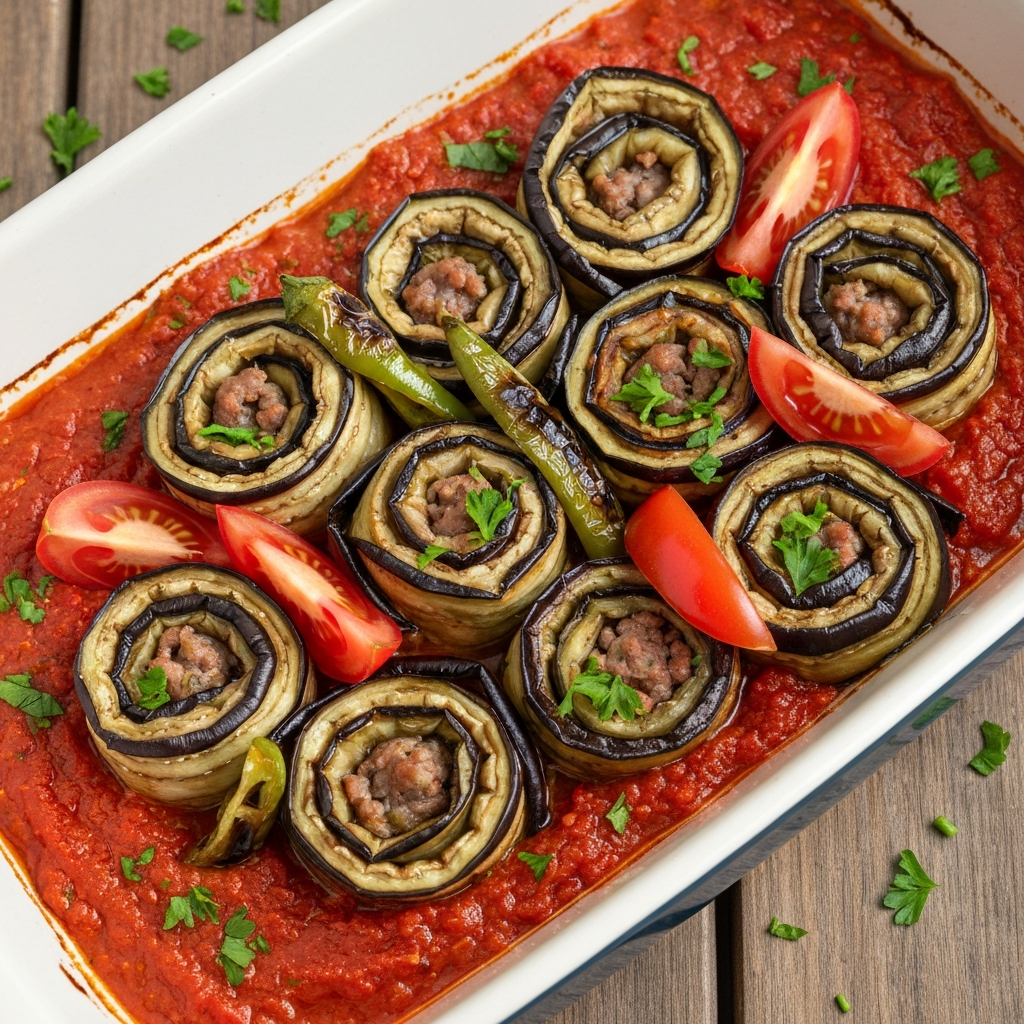 Kıymalı Patlıcan Sarma