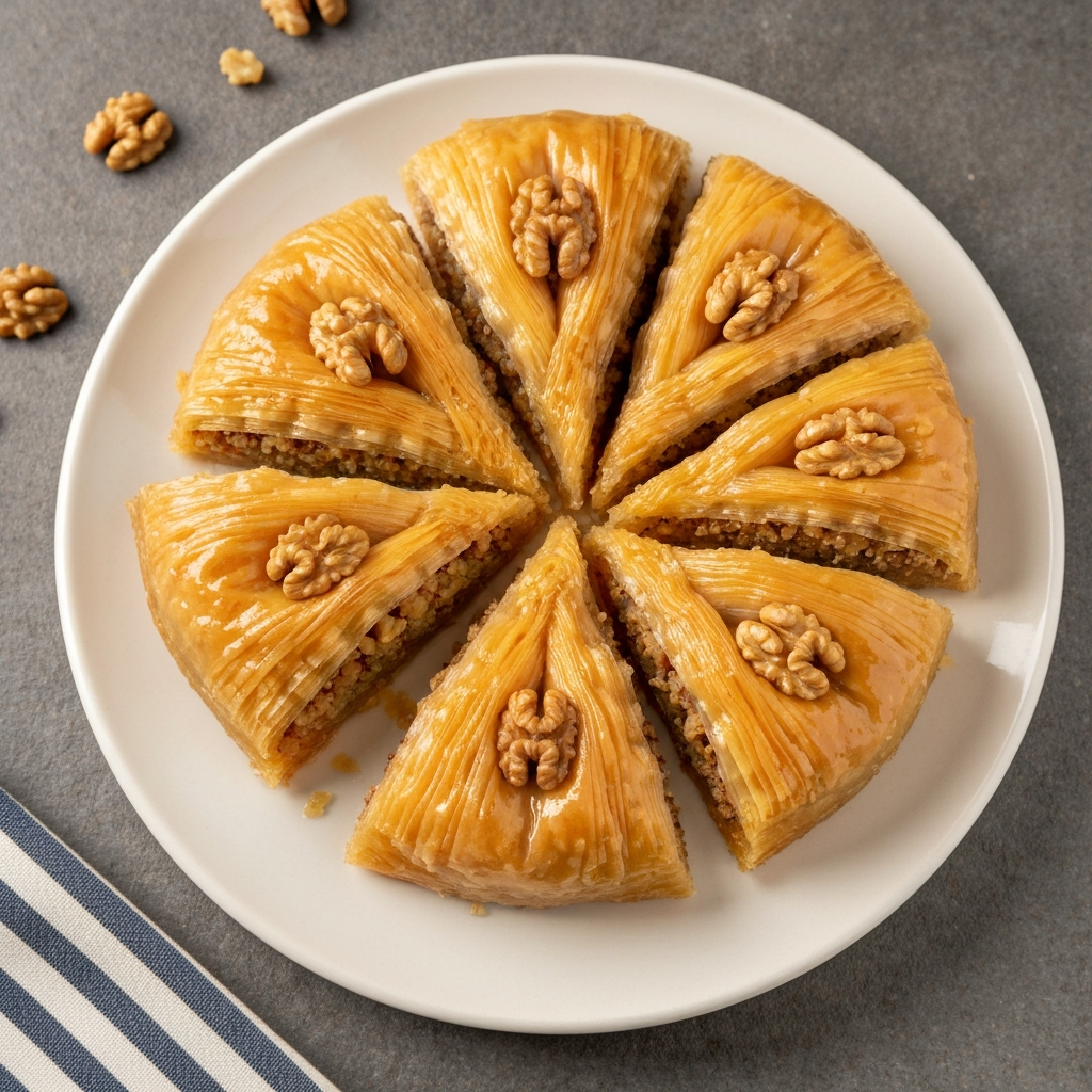 Ağızda Dağılan Cevizli Midye Baklava