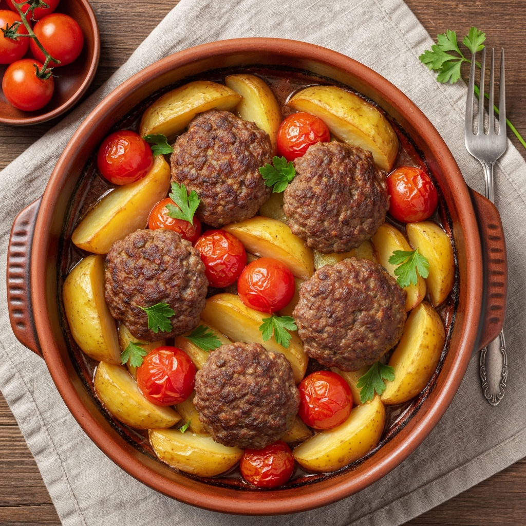 Fırında Köfte ve Patates Yemeği