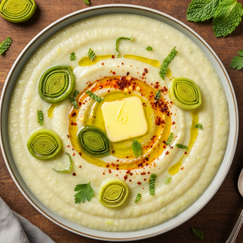 Nane Kokulu Pırasa ve Patates Çorbası