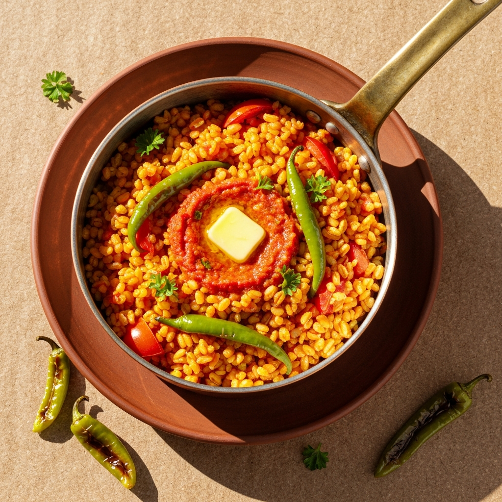 Domatesli ve Biberli Yaz Bulgur Pilavı