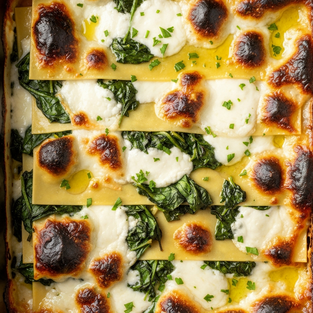 Ispanaklı ve Peynirli Yaz Lazanyası