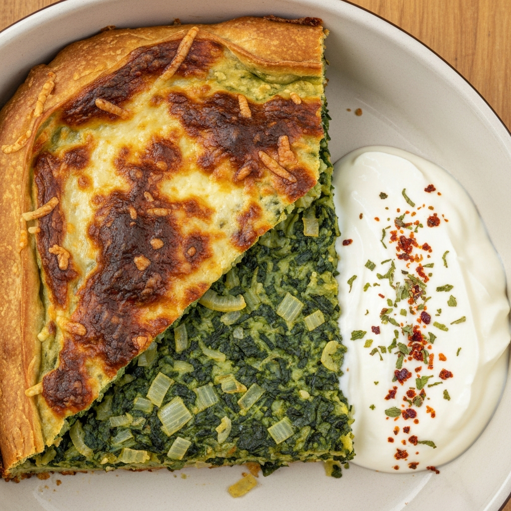 Fırında Kaşarlı Ispanak Mücver