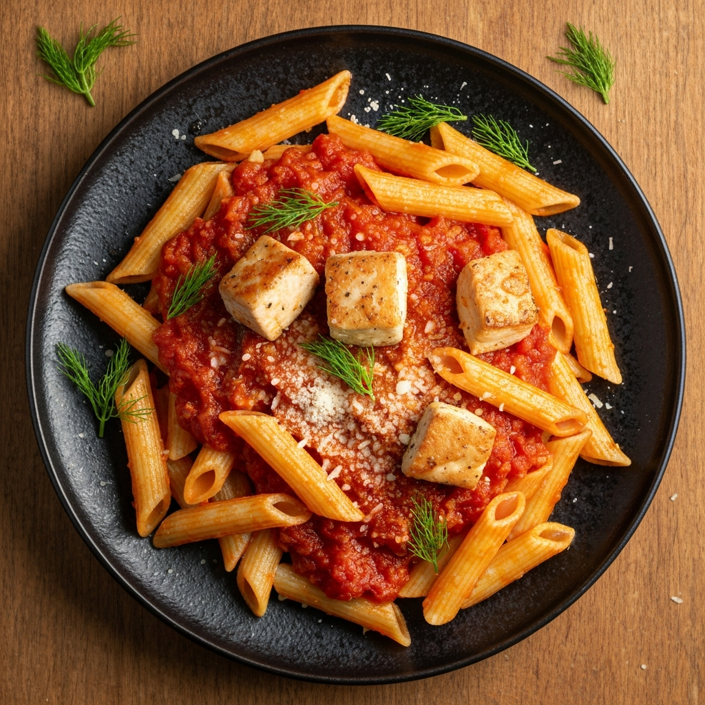 Rezene ve Tavuklu Penne Arrabiata