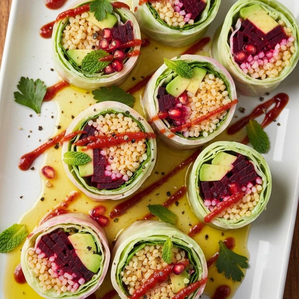 Avokado Pancar ve Bulgurlu Japon Füzyon Rulo