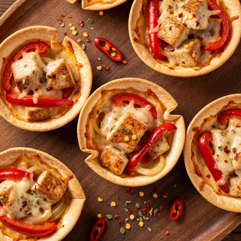 Tavuklu ve Peynirli Tortilla Çanakları