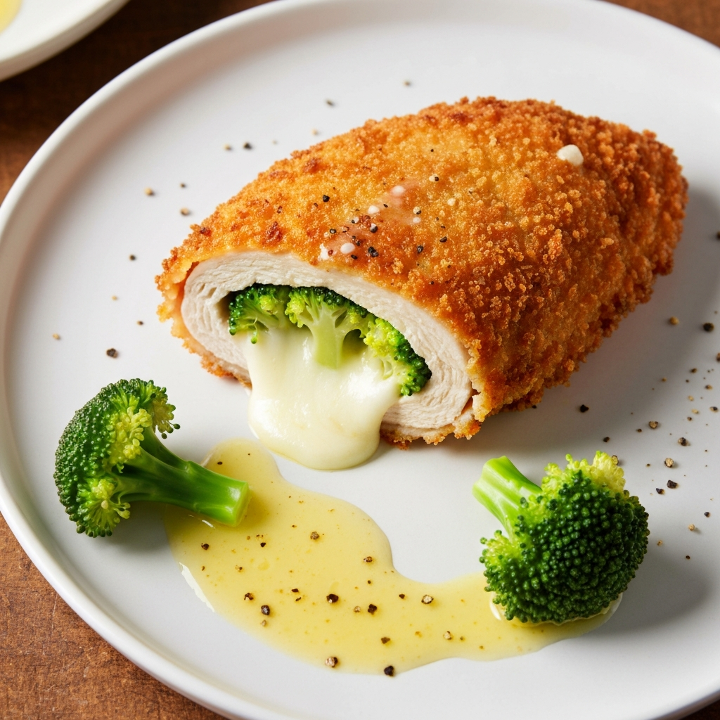 Brokoli ve Peynir Dolgulu Cordon Bleu