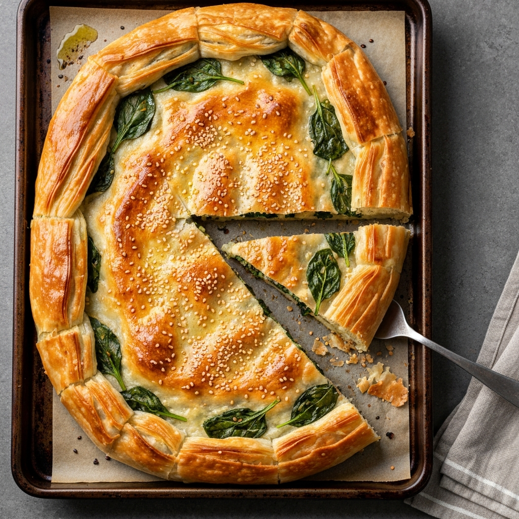 Anadolu Usulü Hazır Yufkadan Ispanaklı Börek