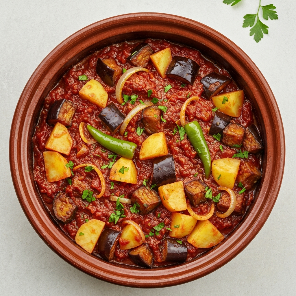 Kuru Patlıcanlı Patates Yemeği