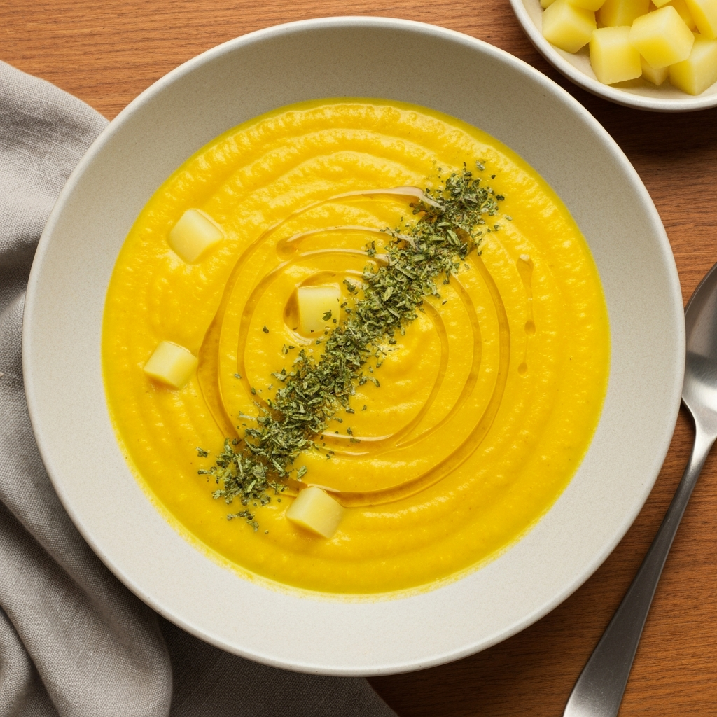 Zerdeçallı ve Patatesli Mercimek Çorbası
