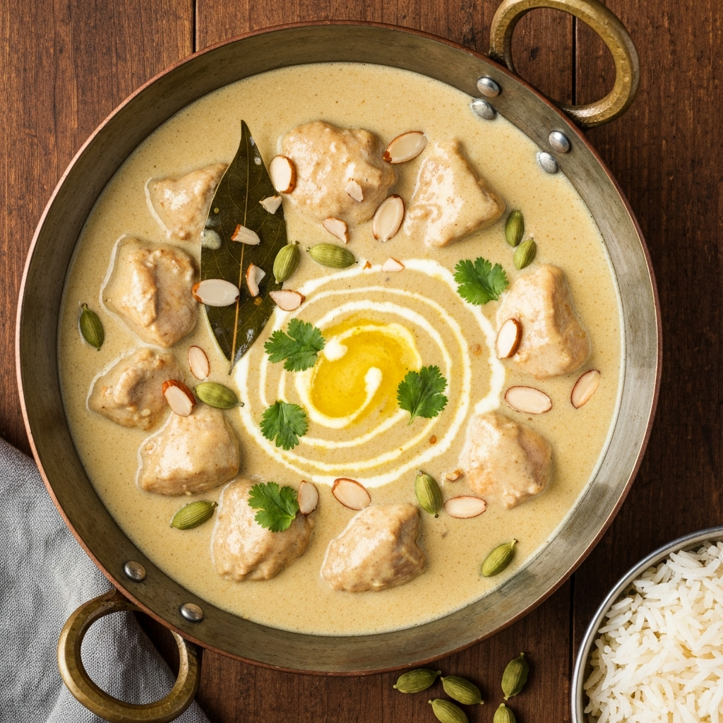 Bademli ve Yoğurtlu Tavuk Korma