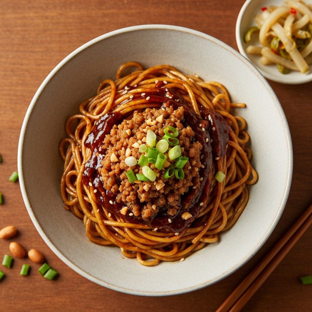 Chongqing Usulü Domuz Etli Erişte