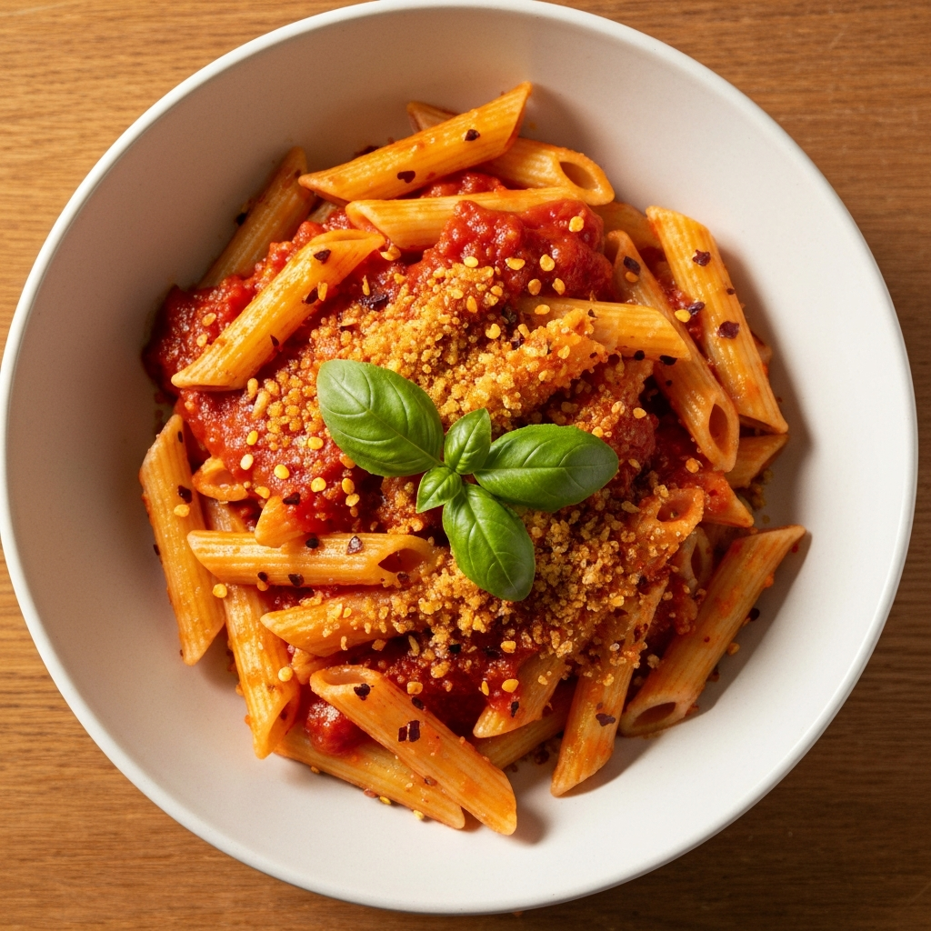 Domatesli ve Galeta Unlu Penne Arrabiata