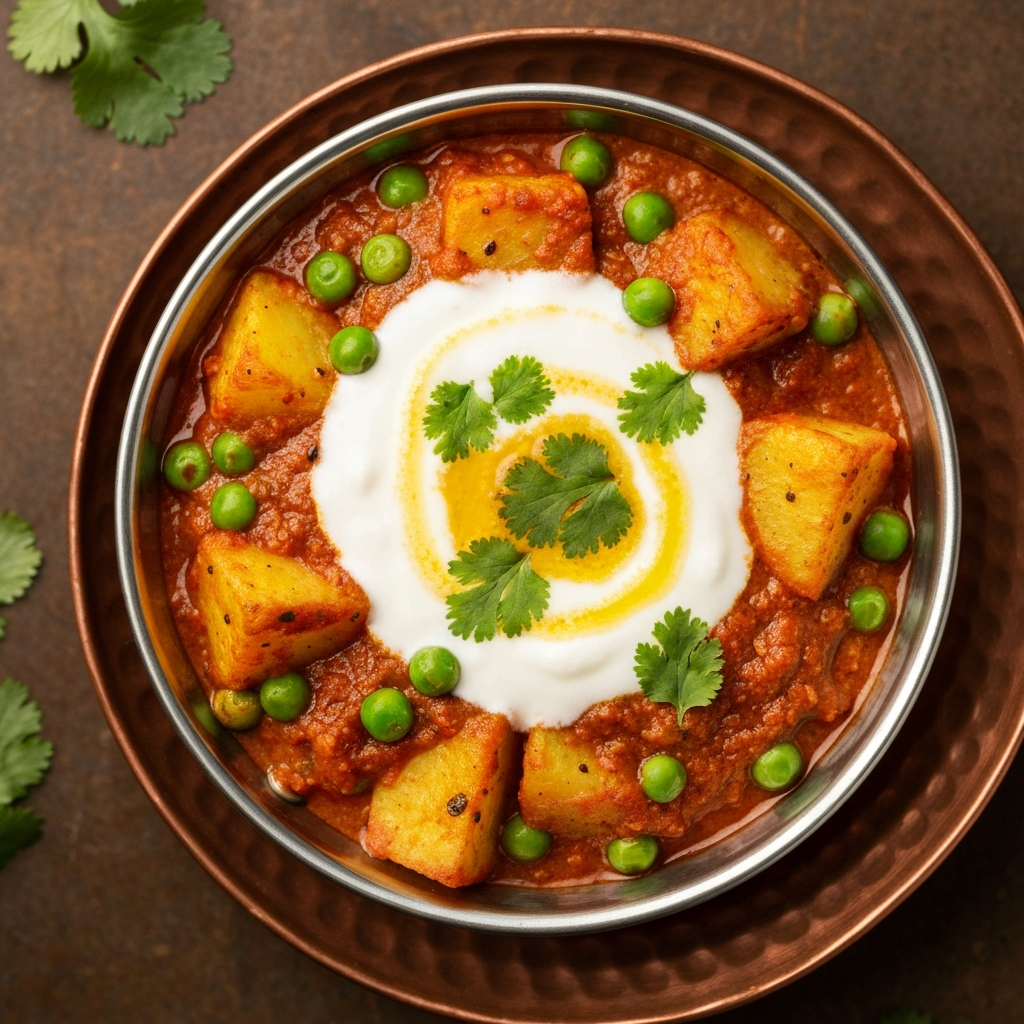 Yoğurtlu ve Baharatlı Aloo Matar