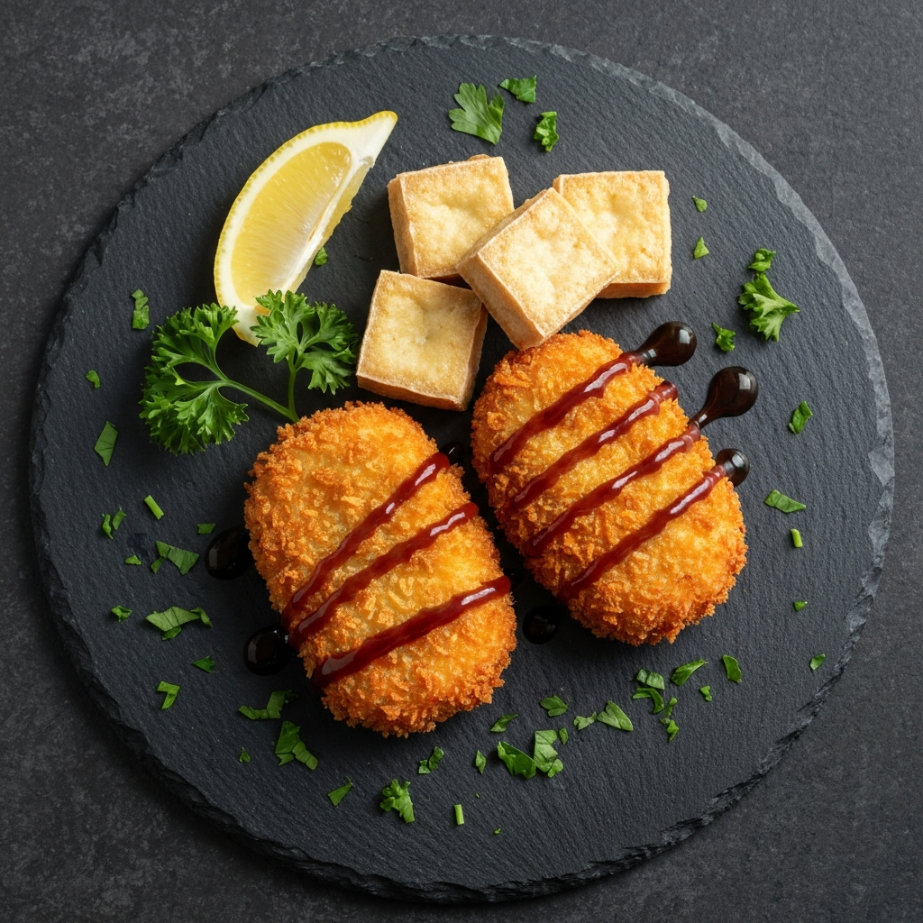 Kani Cream Korokke ve Kızarmış Tofu