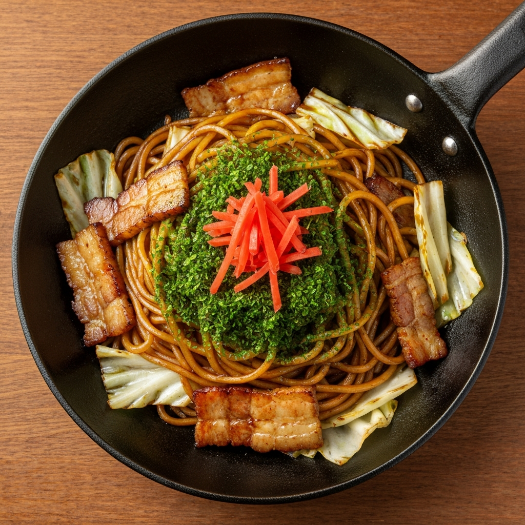 Fujinomiya Usulü Domuzlu Yakisoba