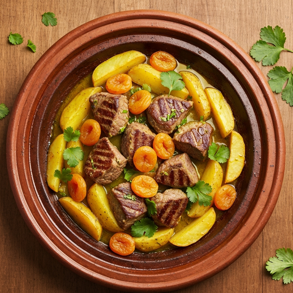 Kayısılı ve Patatesli Kuzu Tajine