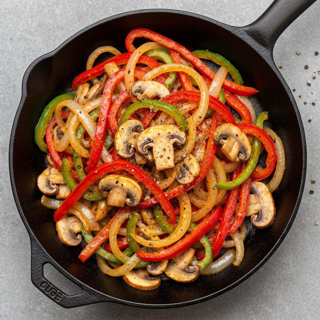 Mantar ve Biberli Meksika Fajitası