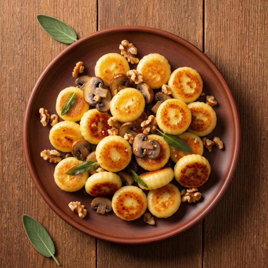 Anne Usulü Mantarlı ve Adaçaylı Gnocchi