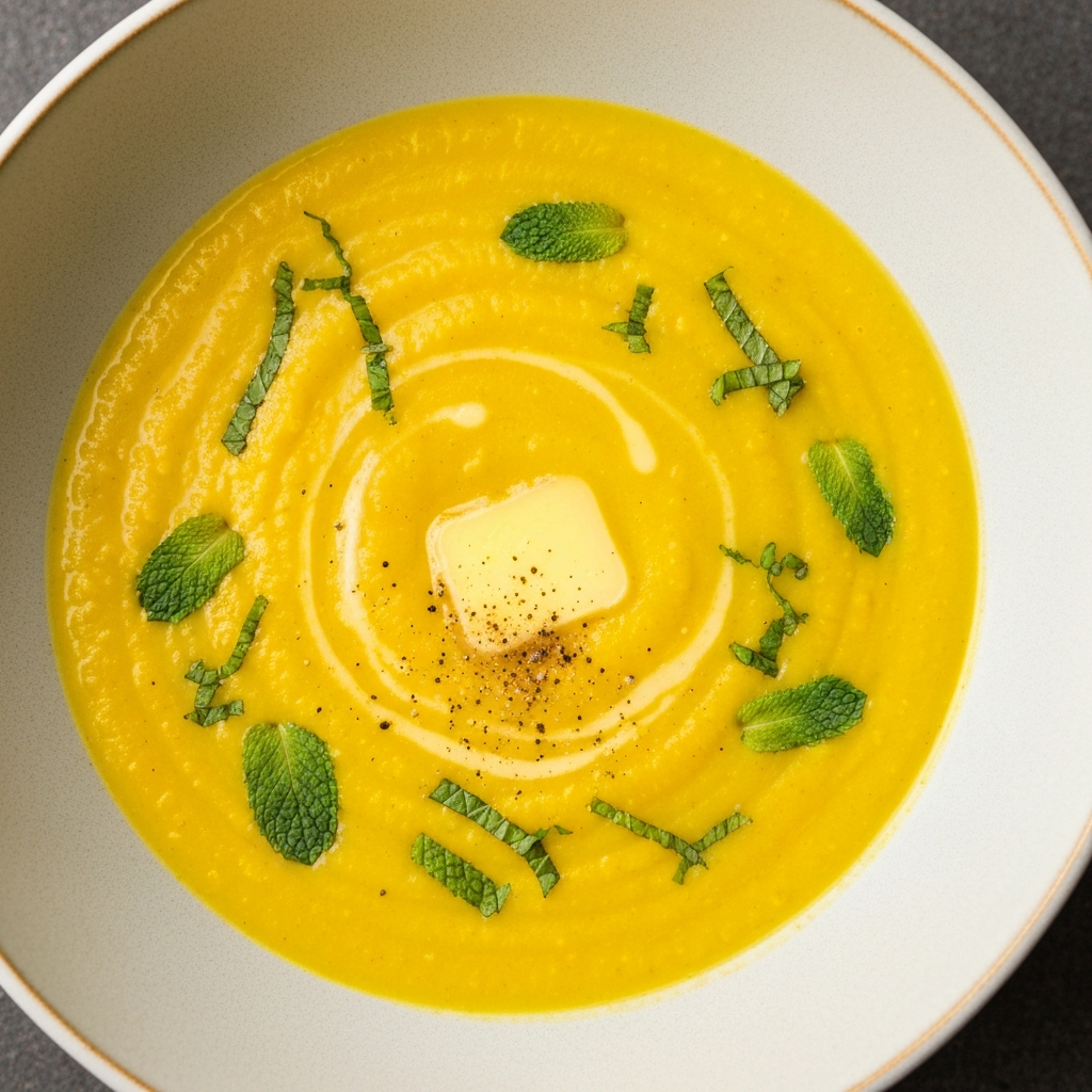 Zerdeçallı ve Nane Aromalı Mercimek Çorbası