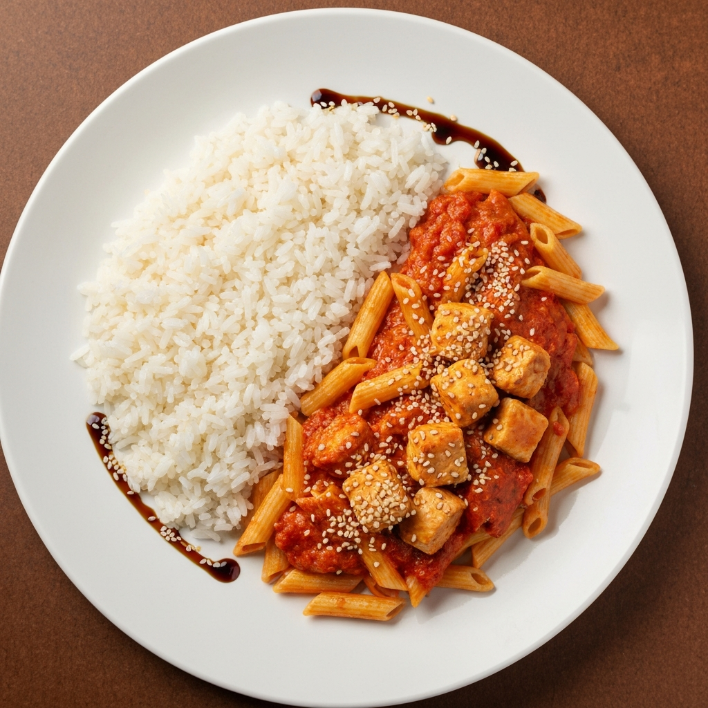 Salçalı Tavuklu Makarna ve Pirinç Pilavı