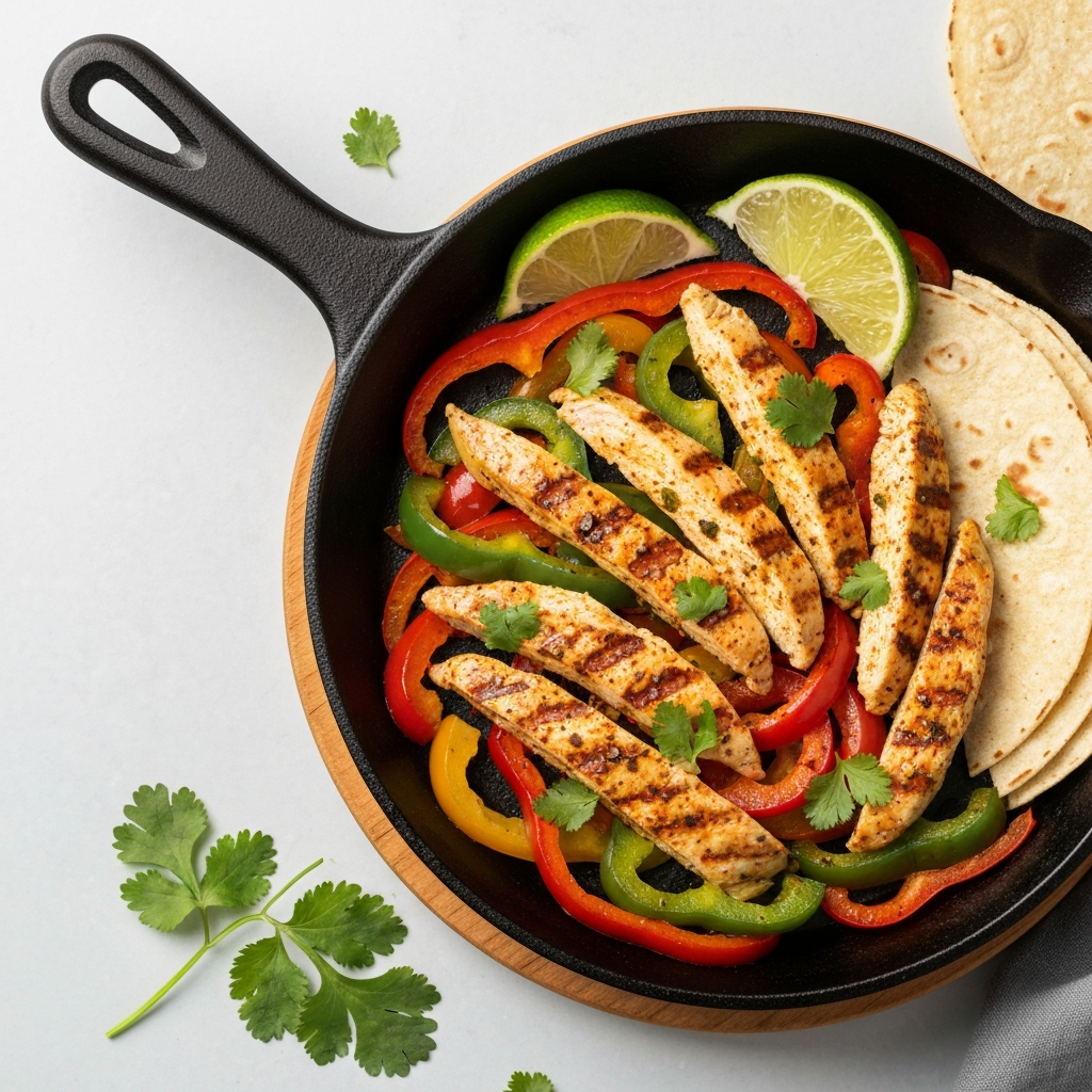 Tavuklu ve Biberli Fajita Tacos