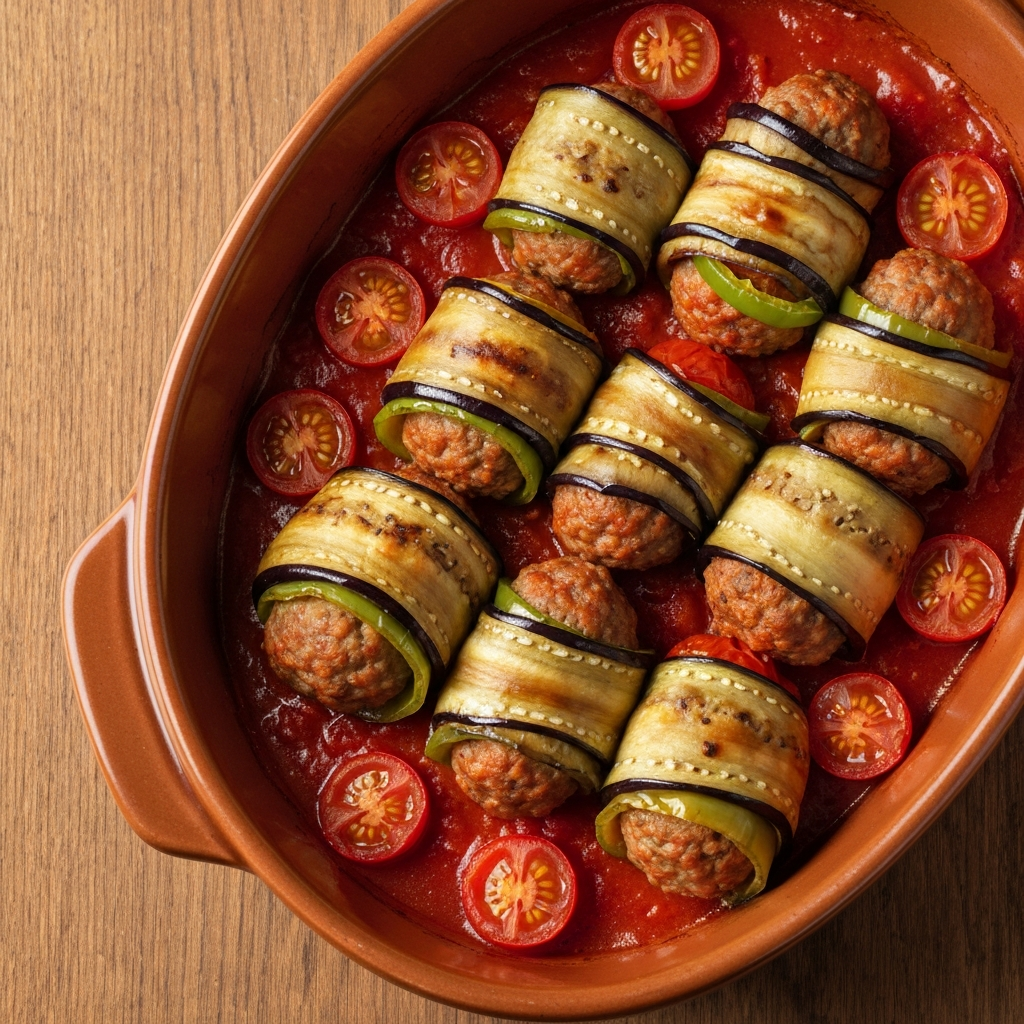 Fırında İslim Kebabı (Unlu ve Şekerli Soslu)