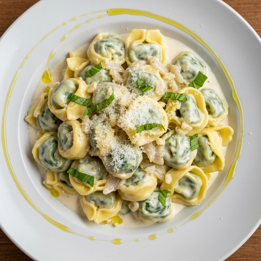 Ispanaklı ve Peynirli Kremsi Tortellini