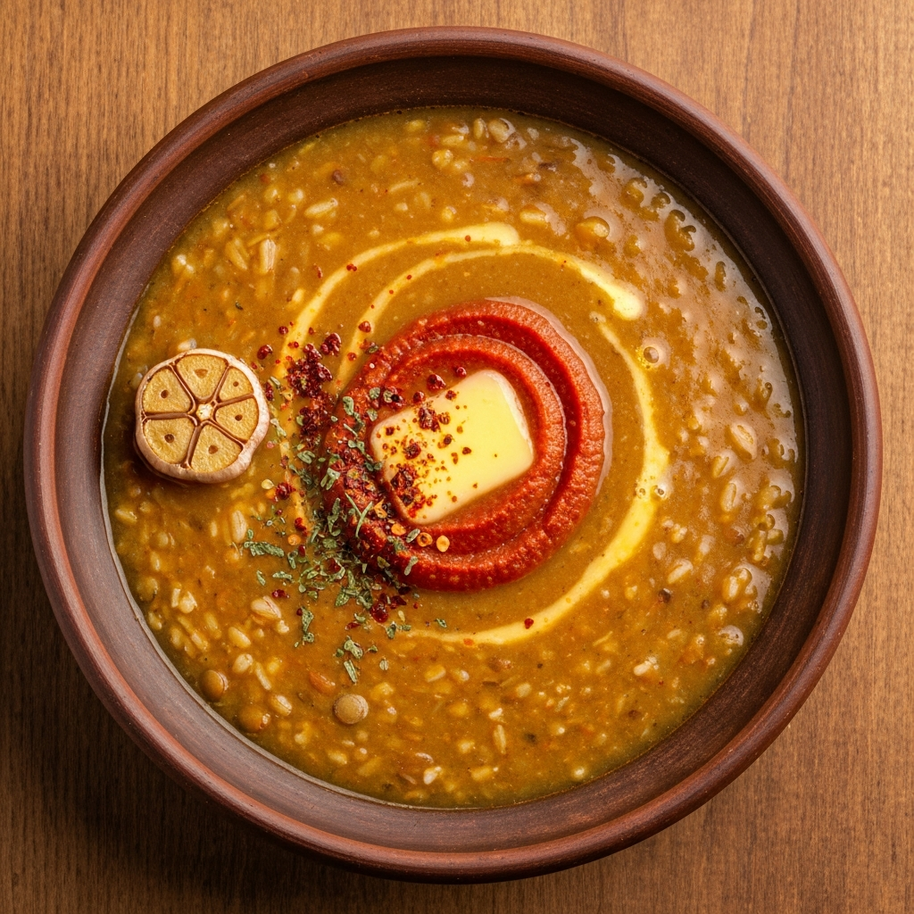 Sarımsaklı Ezogelin Çorbası