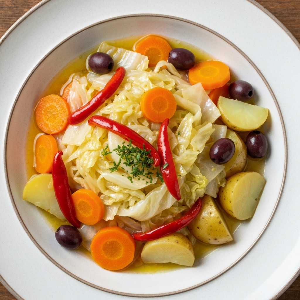 Sebzeli Bürüksel Lahana ve Patates Yemeği