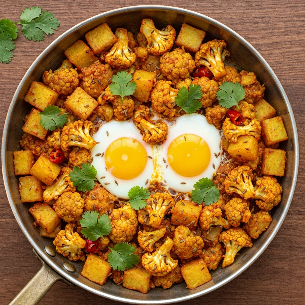Aloo Gobi ve Yumurta