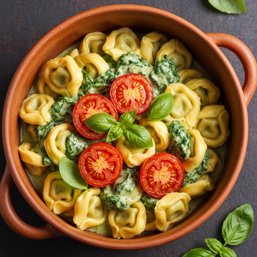 Anne Usulü Ispanaklı Domatesli Tortellini