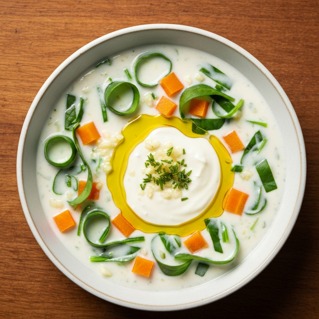 Ispanak Sevdiren Yoğurtlu Çorba