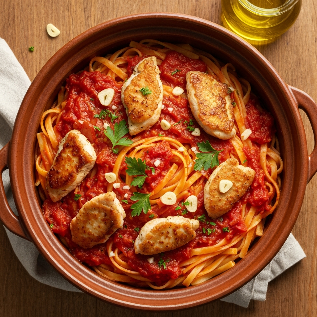Anne Usulü Tavuklu Penne Arrabbiata