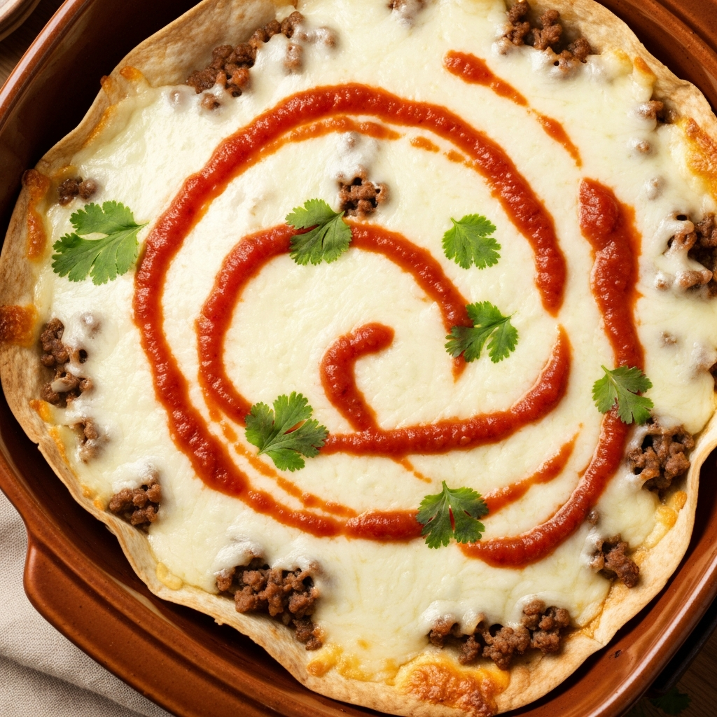 Fırında Peynirli Kıymalı Tortilla