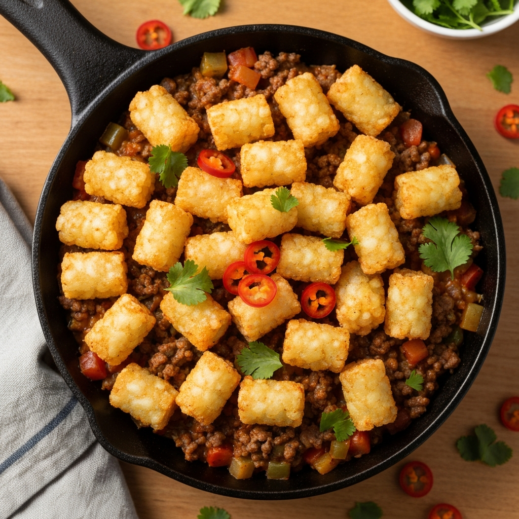 Anne Usulü Kıymalı Tater Tot Taco Güveci