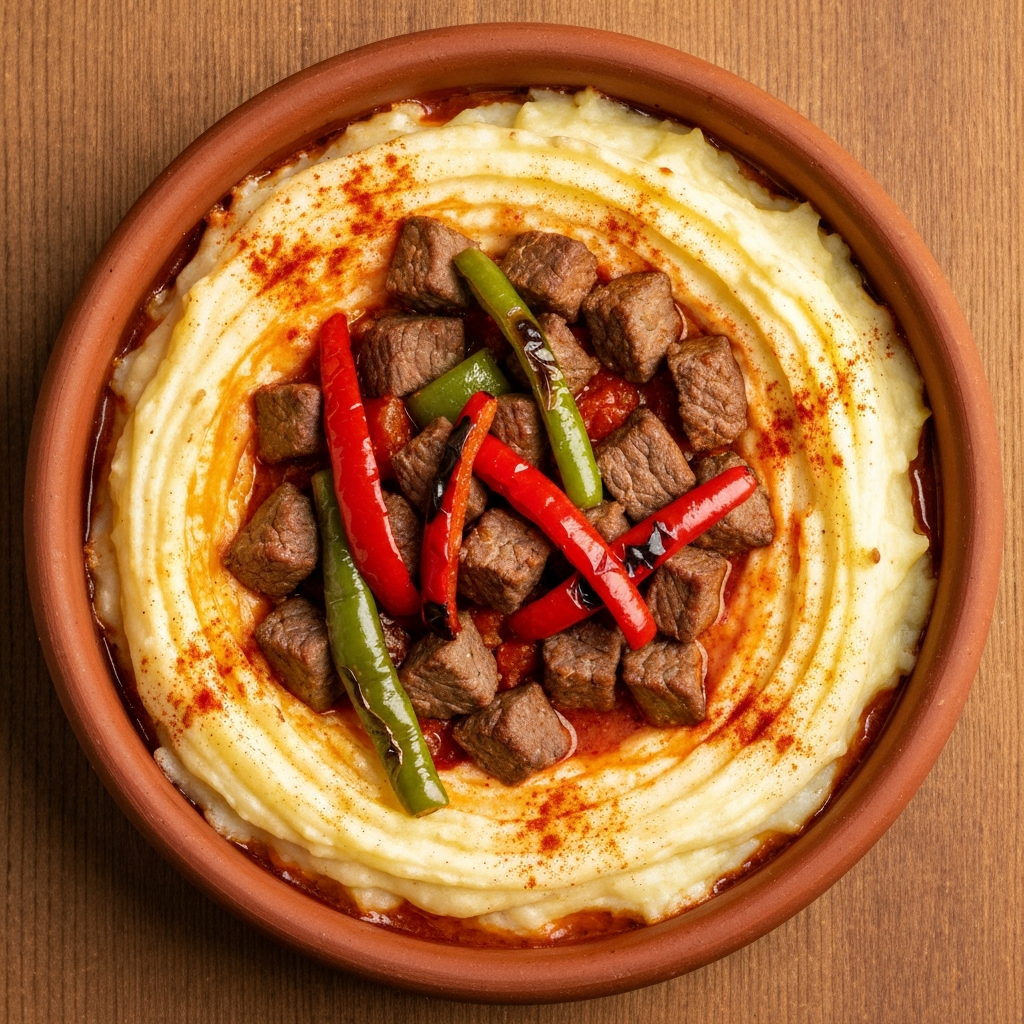 Kuşbaşılı Patates Püresi Güveç Sote