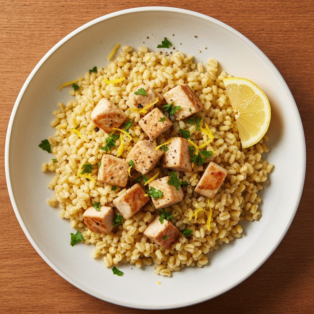 Limonlu Tavuklu Bulgur Pilavı