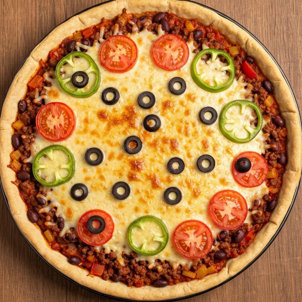 Kıymalı ve Fasulyeli Burrito Pie
