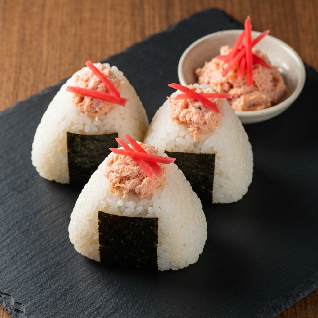 Beni Shoga ve Tarako Onigiri