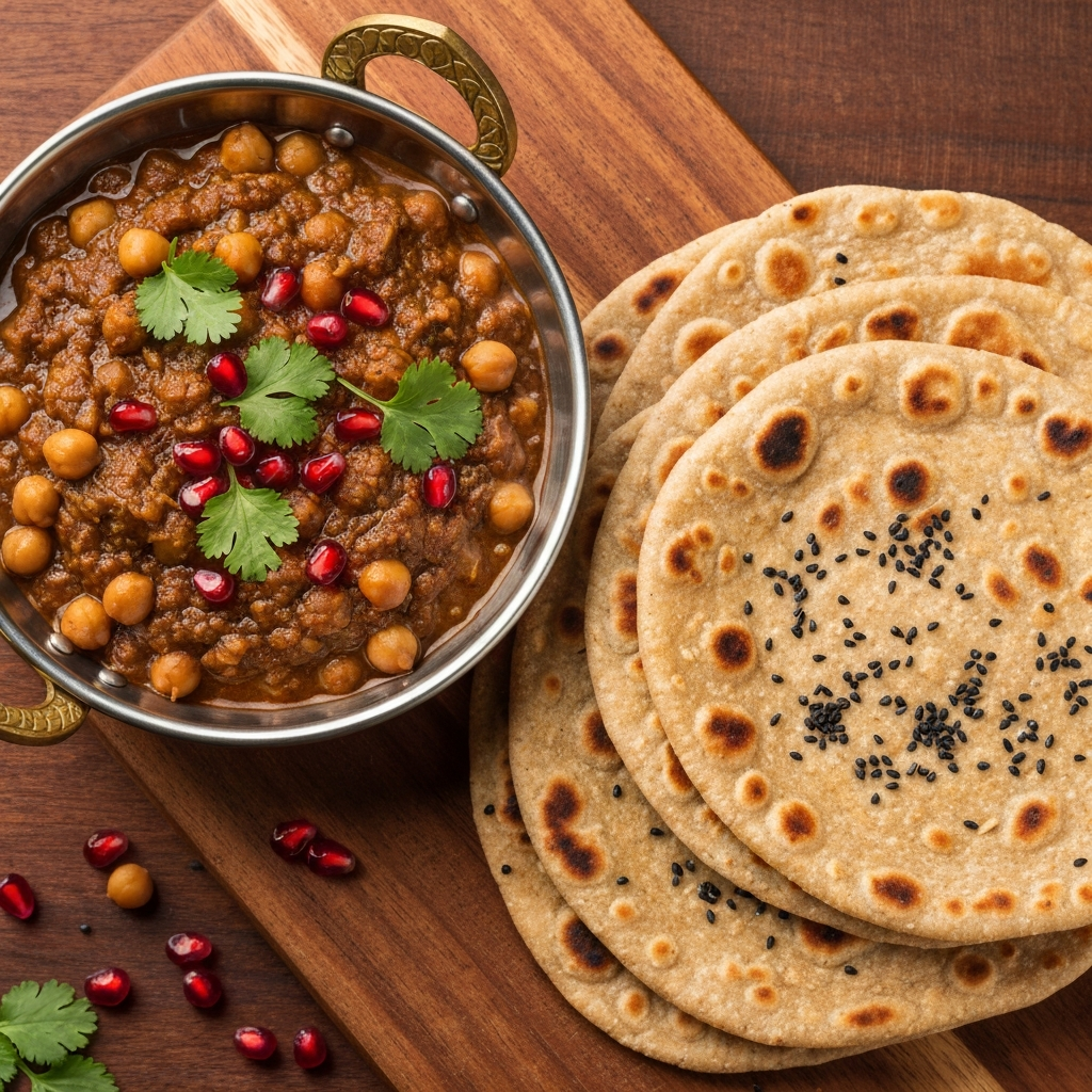 Baharatlı Nohutlu Chole Kulche