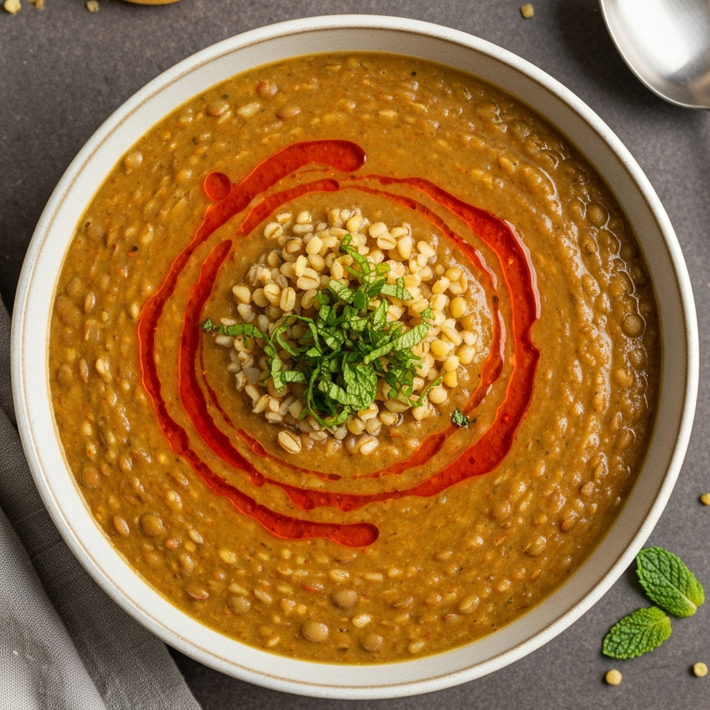 Naneli Bulgurlu Mercimek Çorbası