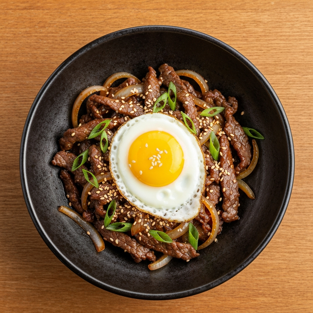 Geleneksel Bulgogi ve Yumurtalı Sunum