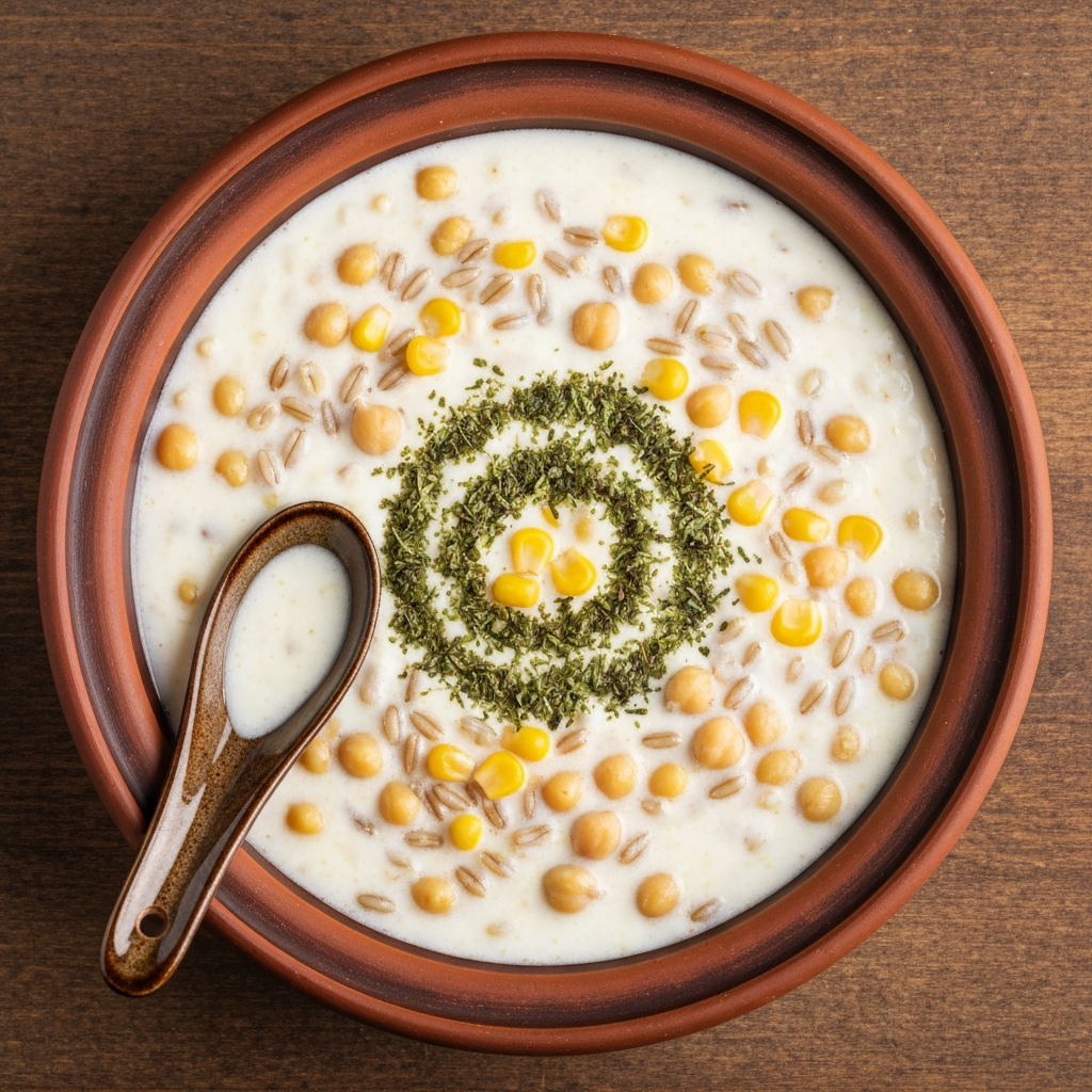 Geleneksel Gırar Ayran Aşı Çorbası
