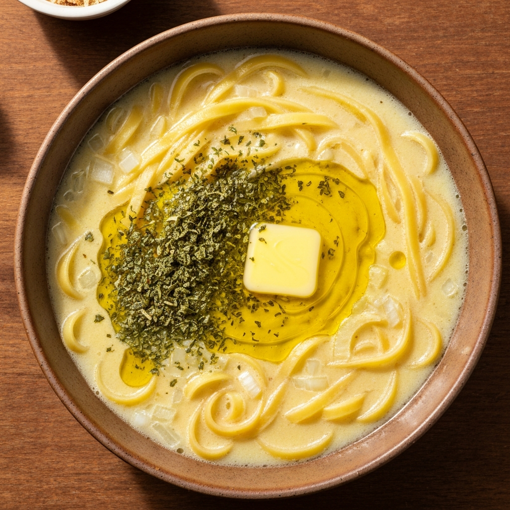 Geleneksel Unlu ve Yumurtalı Erişte Çorbası