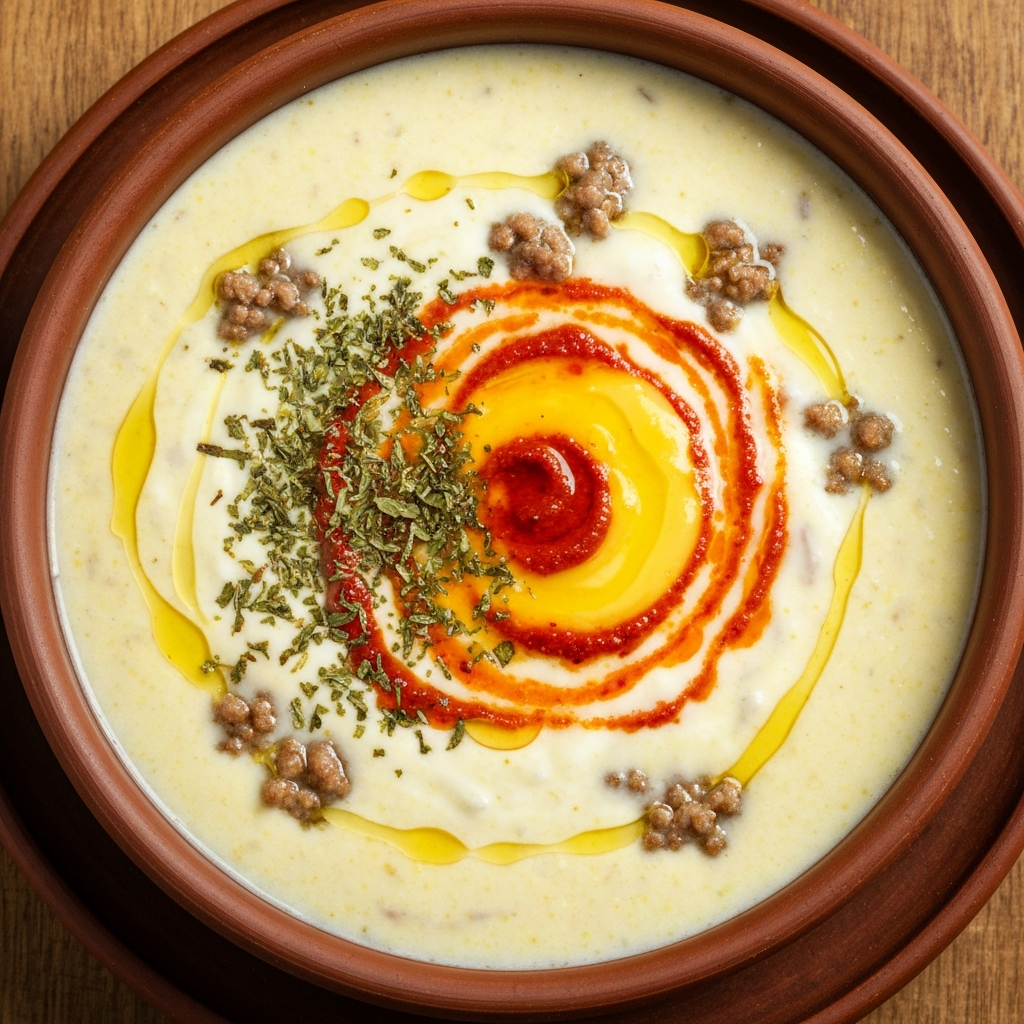 Anadolu Usulü Kıymalı Yoğurt Çorbası